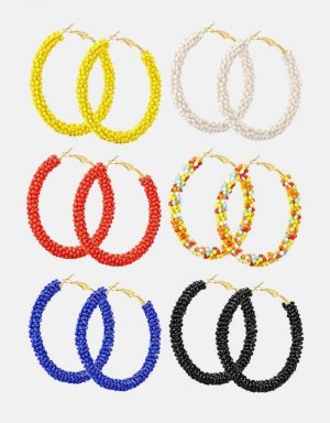 Beaded Hoop Earrings