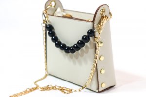 Leather and Pearl Bag