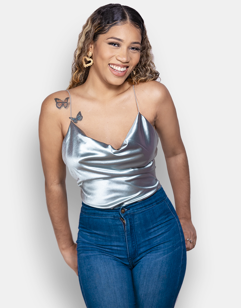 Satin Cowl Neck Bodysuit – Lavie Belize