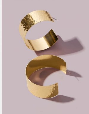 Chunky Hammered Hoops